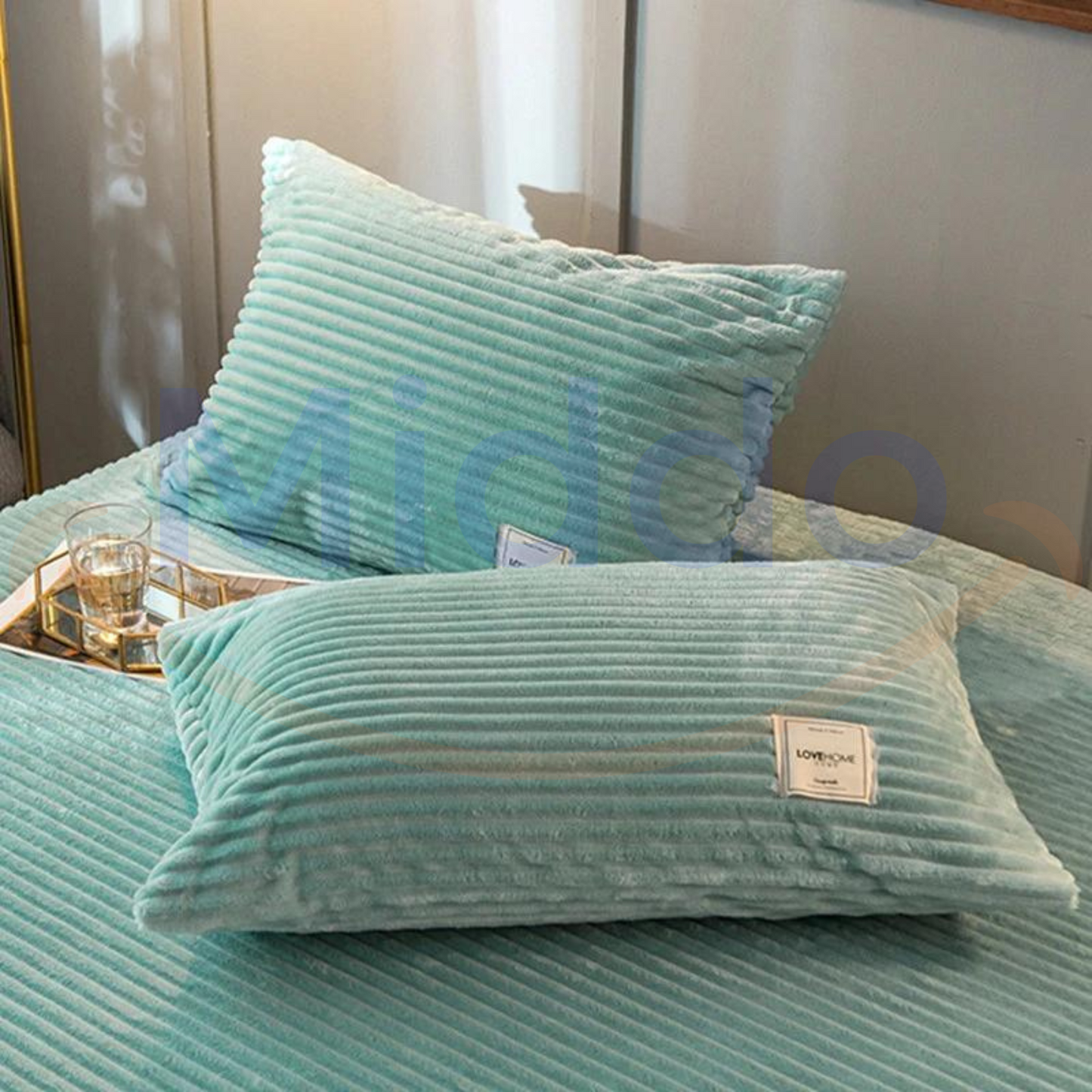 Lot de 2 housses de coussin en polaire velours | Agréablement douces et chaudes