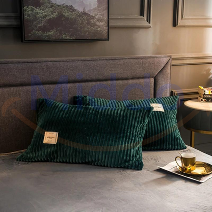 Lot de 2 housses de coussin en polaire velours | Agréablement douces et chaudes