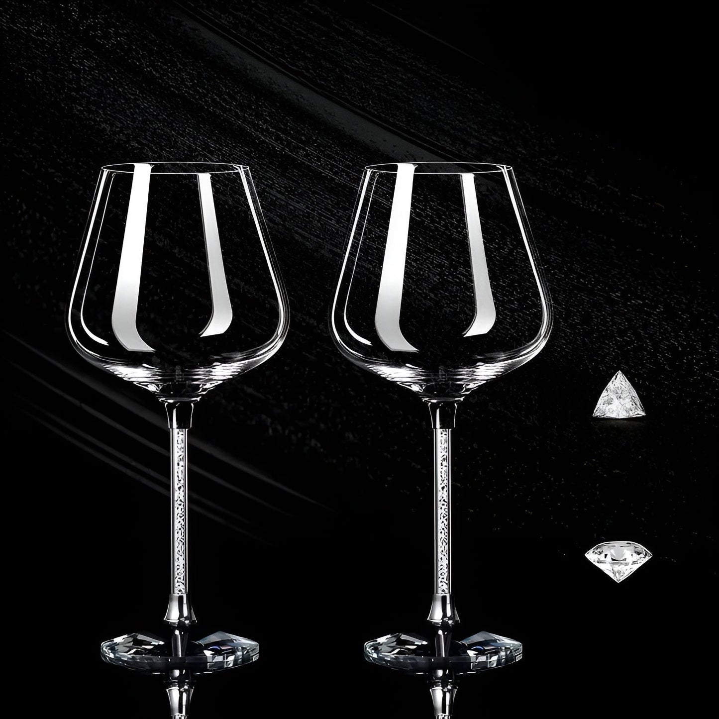 Lot de 2 verres à vin en cristal – élégants, hauts et luxueux | pour fêtes et événements