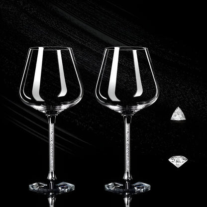 Lot de 2 verres à vin en cristal – élégants, hauts et luxueux | pour fêtes et événements
