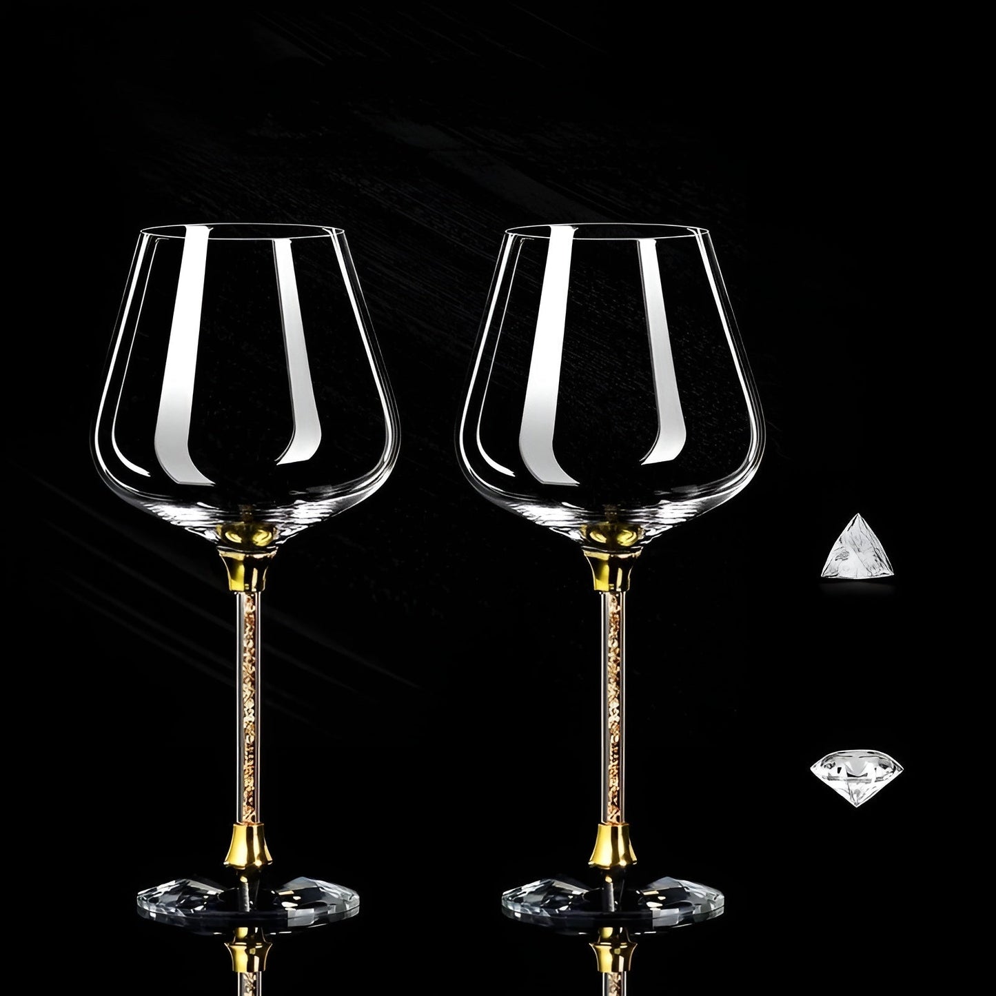 Lot de 2 verres à vin en cristal – élégants, hauts et luxueux | pour fêtes et événements