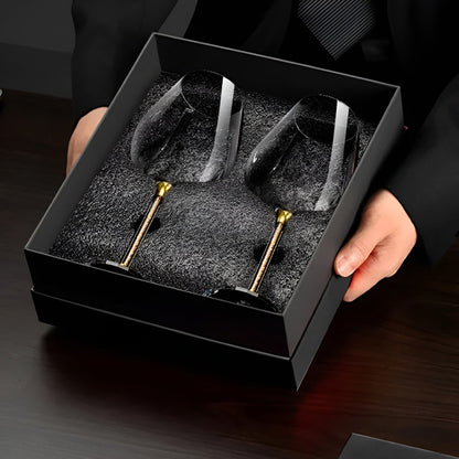Lot de 2 verres à vin en cristal – élégants, hauts et luxueux | pour fêtes et événements
