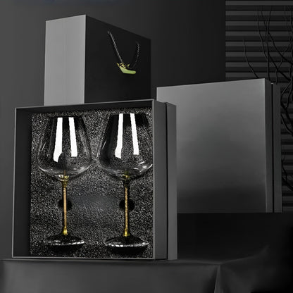 Lot de 2 verres à vin en cristal – élégants, hauts et luxueux | pour fêtes et événements