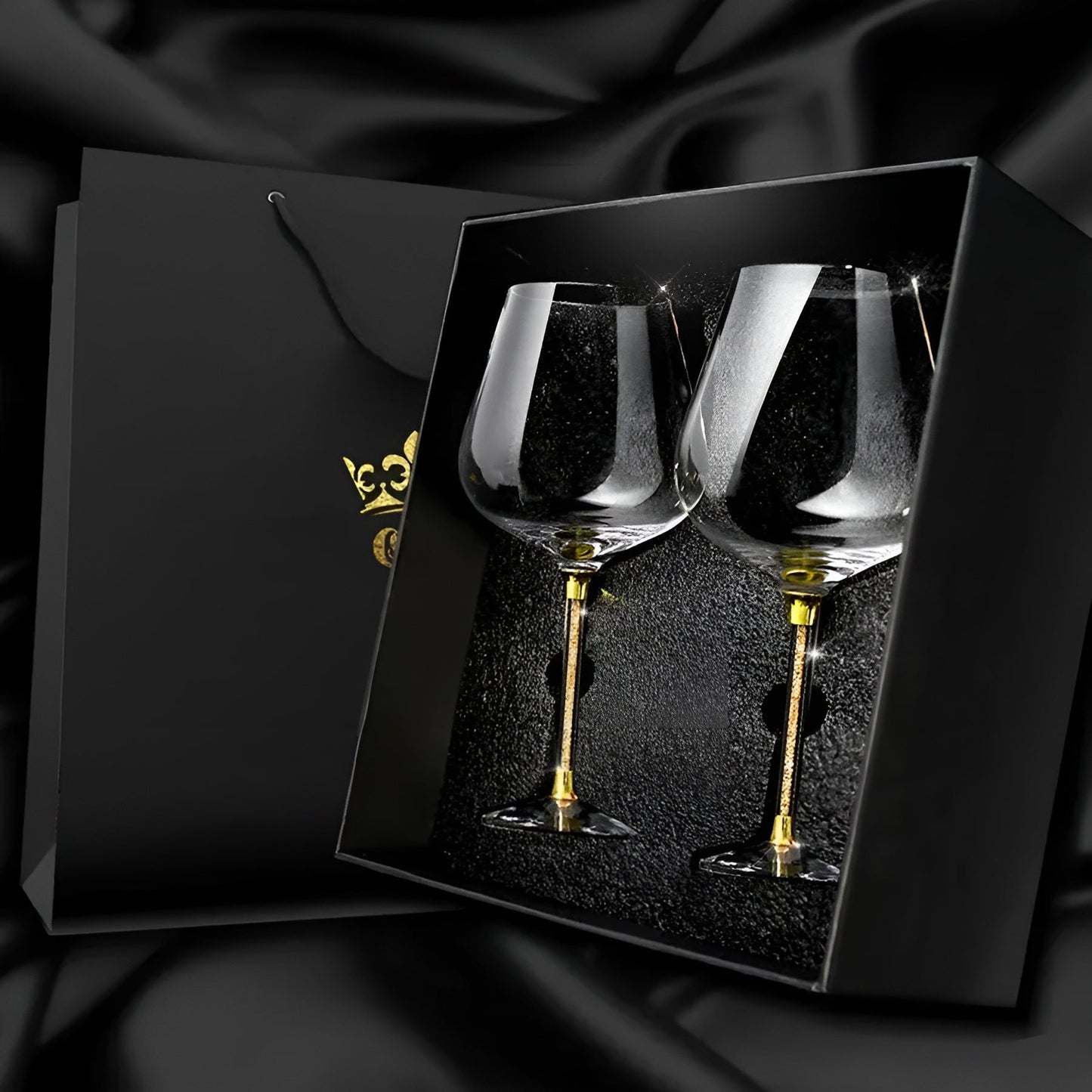 Lot de 2 verres à vin en cristal – élégants, hauts et luxueux | pour fêtes et événements