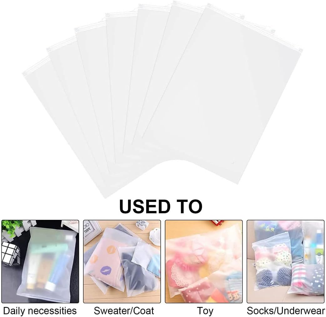 Lot de 40 sachets de rangement givrés refermables pour vêtements et voyage