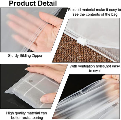 Lot de 40 sachets de rangement givrés refermables pour vêtements et voyage