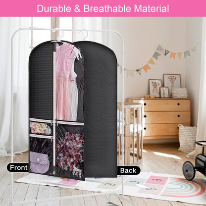 Lot de 5 housses à vêtements pour déguisements unisexes avec poches transparentes et boucle de pliage