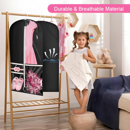 Lot de 5 housses à vêtements pour déguisements unisexes avec poches transparentes et boucle de pliage