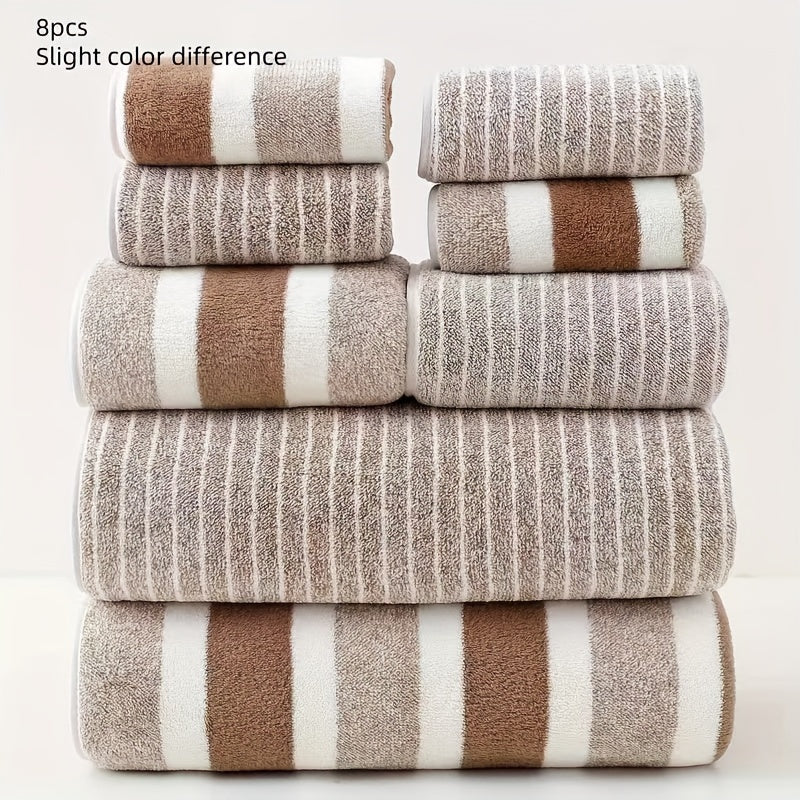 Lot de 8 serviettes de bain en polaire corail