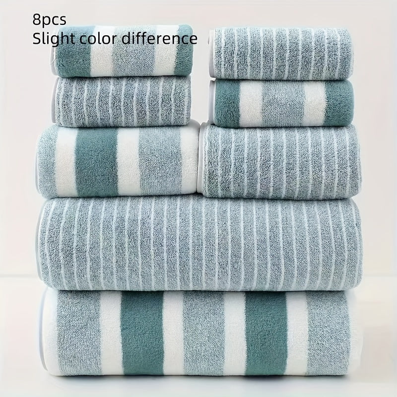 Lot de 8 serviettes de bain en polaire corail