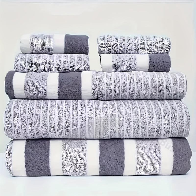 Lot de 8 serviettes de bain en polaire corail