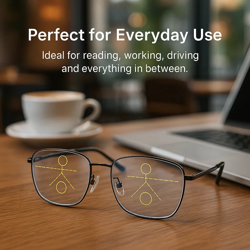 Lunettes à verres progressifs multifocaux pour une vision nette - conception intelligente allemande pour un usage quotidien
