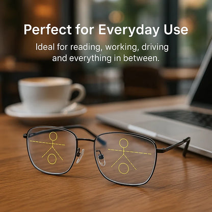 Lunettes à verres progressifs multifocaux pour une vision nette - conception intelligente allemande pour un usage quotidien