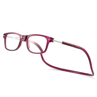 Lunettes de lecture aimantées à porter autour du cou anti-perte anti-lumière bleue