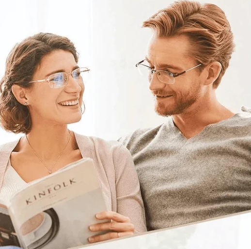 Lunettes de lecture intelligentes Viselio à verres progressifs | ultra-légères avec filtre anti-lumière bleue | pour la vision de près et de loin | monture en titane TR90