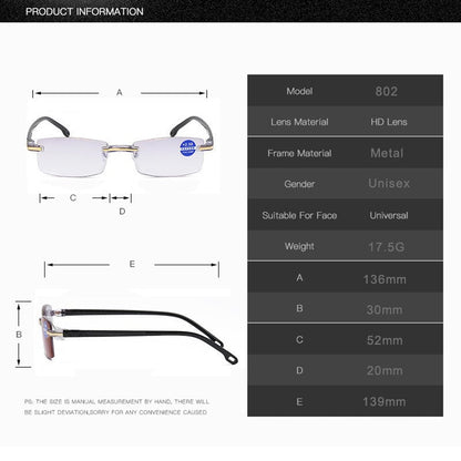 Lunettes de lecture intelligentes Viselio à verres progressifs | ultra-légères avec filtre anti-lumière bleue | pour la vision de près et de loin | monture en titane TR90