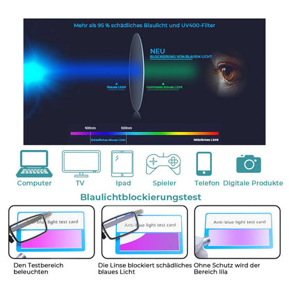 Lunettes de lecture pliables ultralégères avec protection anti-lumière bleue