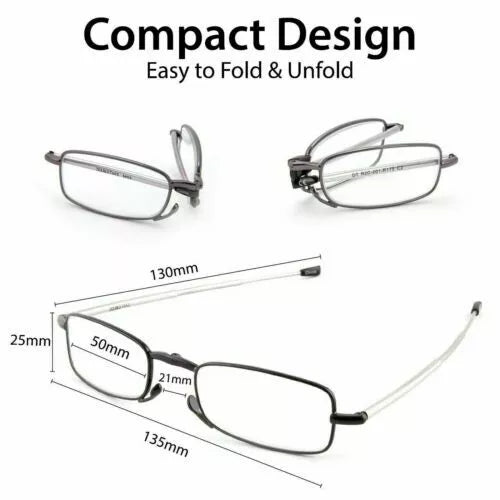 Lunettes de lecture pliables unisexes avec étui - conception portable