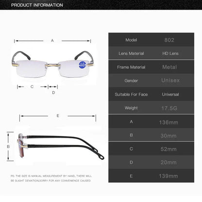 Lunettes de lecture progressives à haute dureté avec filtre anti-lumière bleue pour la vision de loin et de près