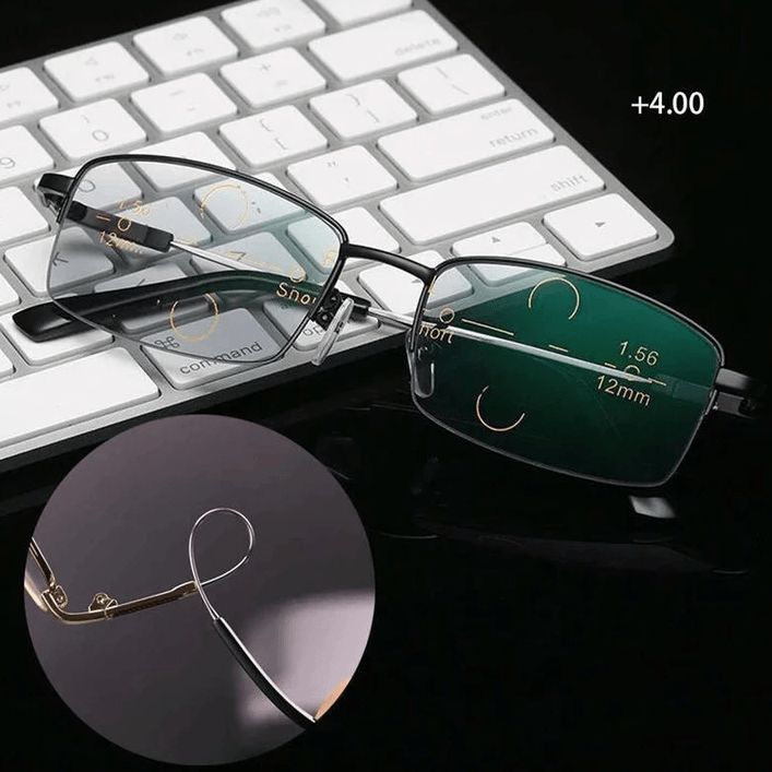Lunettes de lecture progressives en titane pour la vision de près et de loin