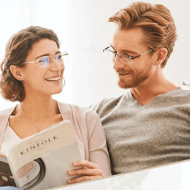 Lunettes de lecture progressives en titane pour la vision de près et de loin