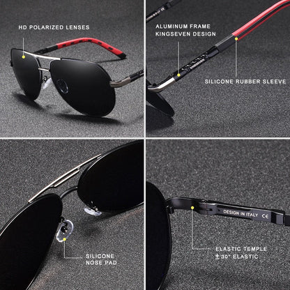 Lunettes de soleil aviateur polarisées - monture en aluminium