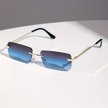Lunettes de soleil pour homme avec protection UV et monture métallique légère – conception sans cerclage