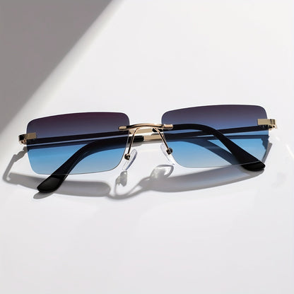 Lunettes de soleil pour homme avec protection UV et monture métallique légère – conception sans cerclage