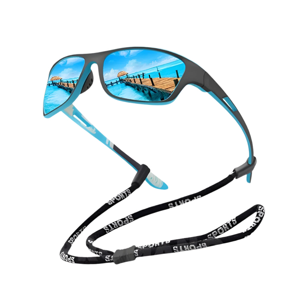 Lunettes de soleil pour sports de plein air - verres polarisés avec cordon