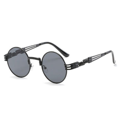 Lunettes de soleil rondes en métal style steampunk