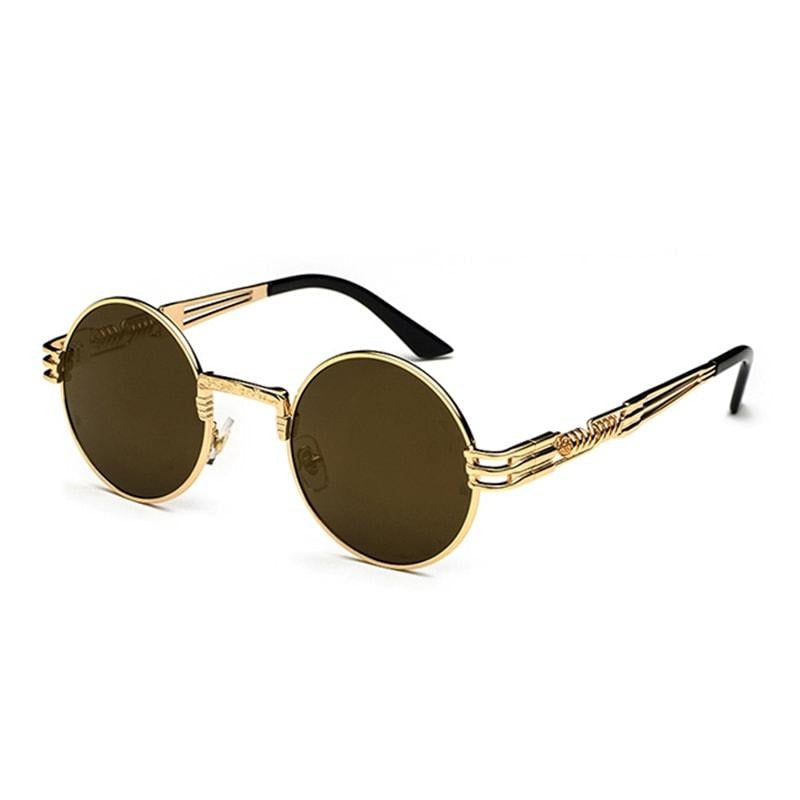 Lunettes de soleil rondes en métal style steampunk