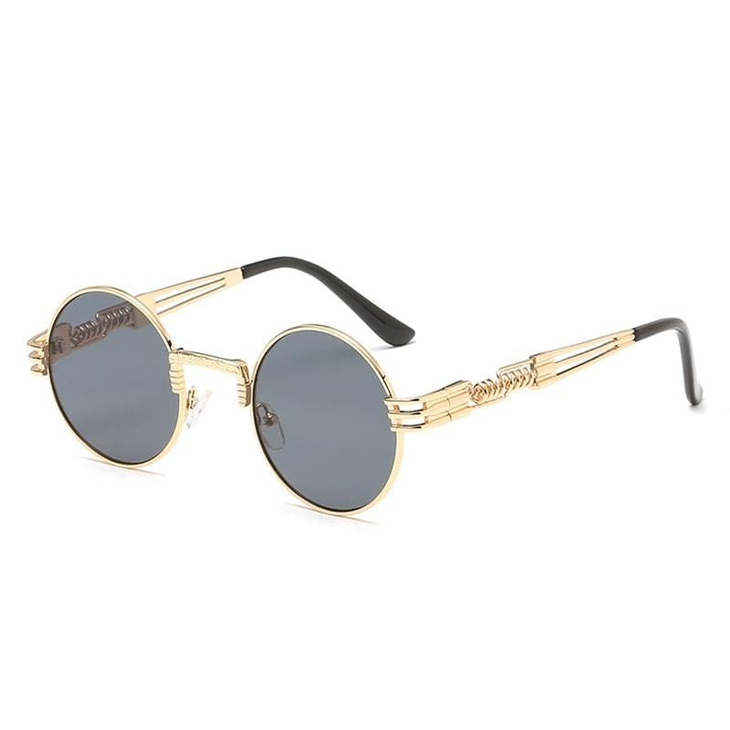 Lunettes de soleil rondes en métal style steampunk