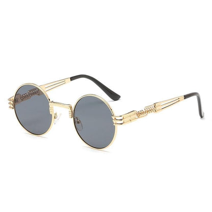 Lunettes de soleil rondes en métal style steampunk