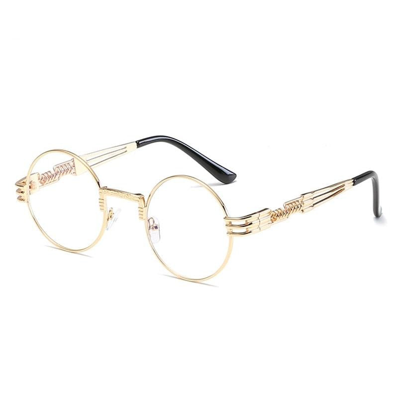 Lunettes de soleil rondes en métal style steampunk