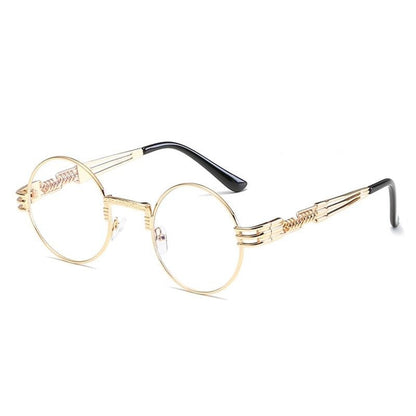 Lunettes de soleil rondes en métal style steampunk