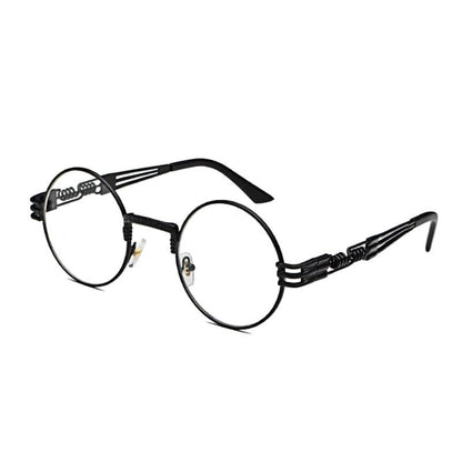 Lunettes de soleil rondes en métal style steampunk