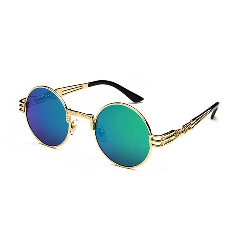 Lunettes de soleil rondes en métal style steampunk