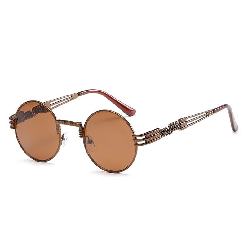 Lunettes de soleil rondes en métal style steampunk
