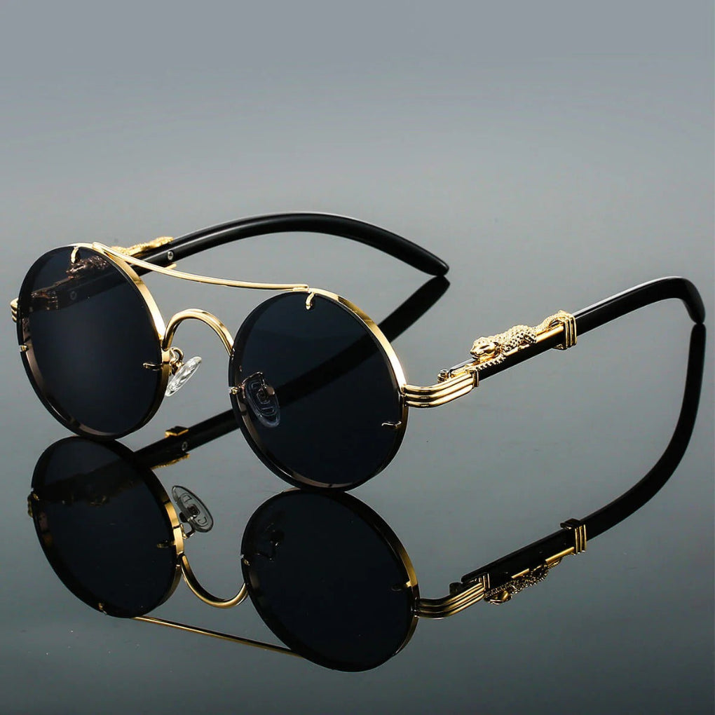 Lunettes de soleil rondes unisexe à double pont et verres dégradés