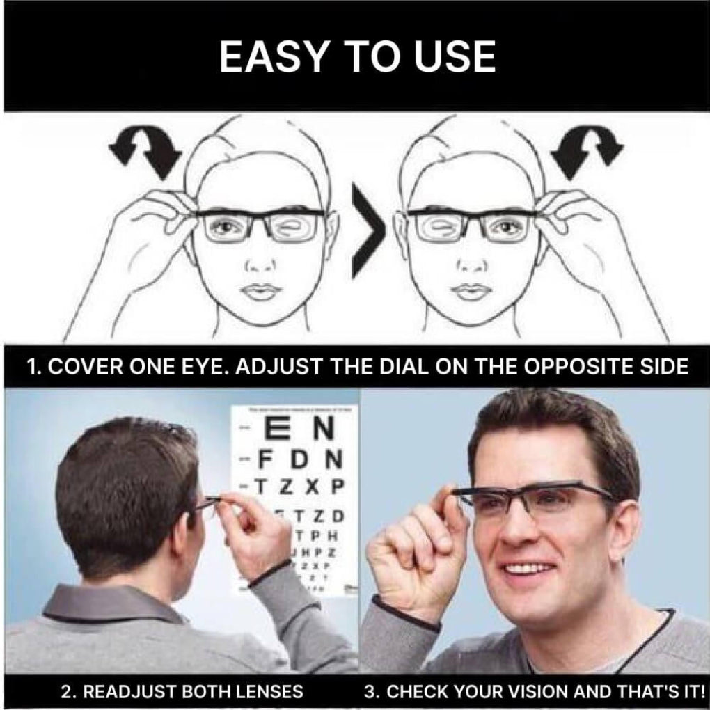 Lunettes de vue réglables pour une vision parfaite