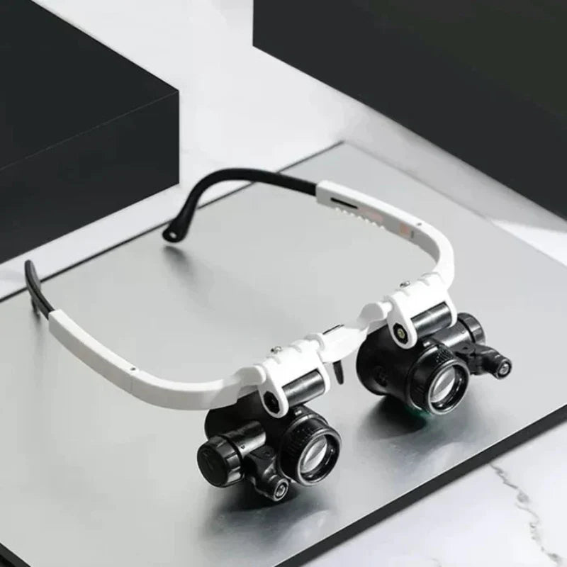 Lunettes-loupe avec éclairage LED et lentilles réglables