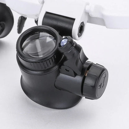 Lunettes-loupe avec éclairage LED et lentilles réglables