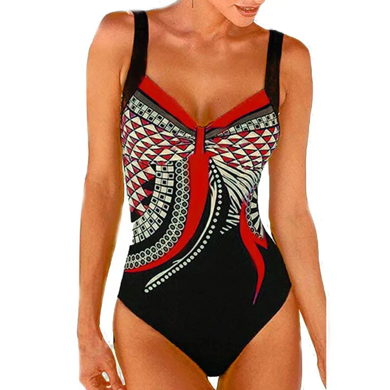 Maillot de bain 1 pièce femme imprimé style débardeur