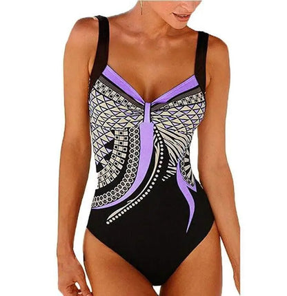 Maillot de bain 1 pièce femme imprimé style débardeur