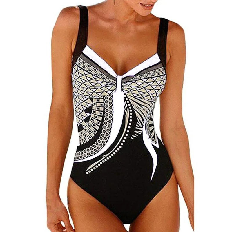 Maillot de bain 1 pièce femme imprimé style débardeur