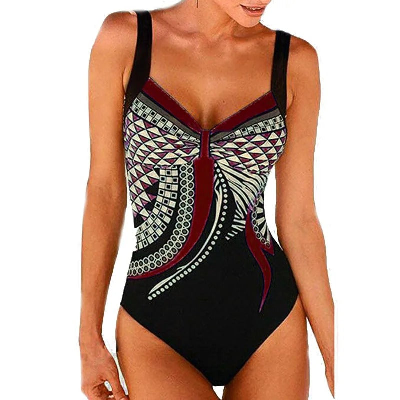 Maillot de bain 1 pièce femme imprimé style débardeur