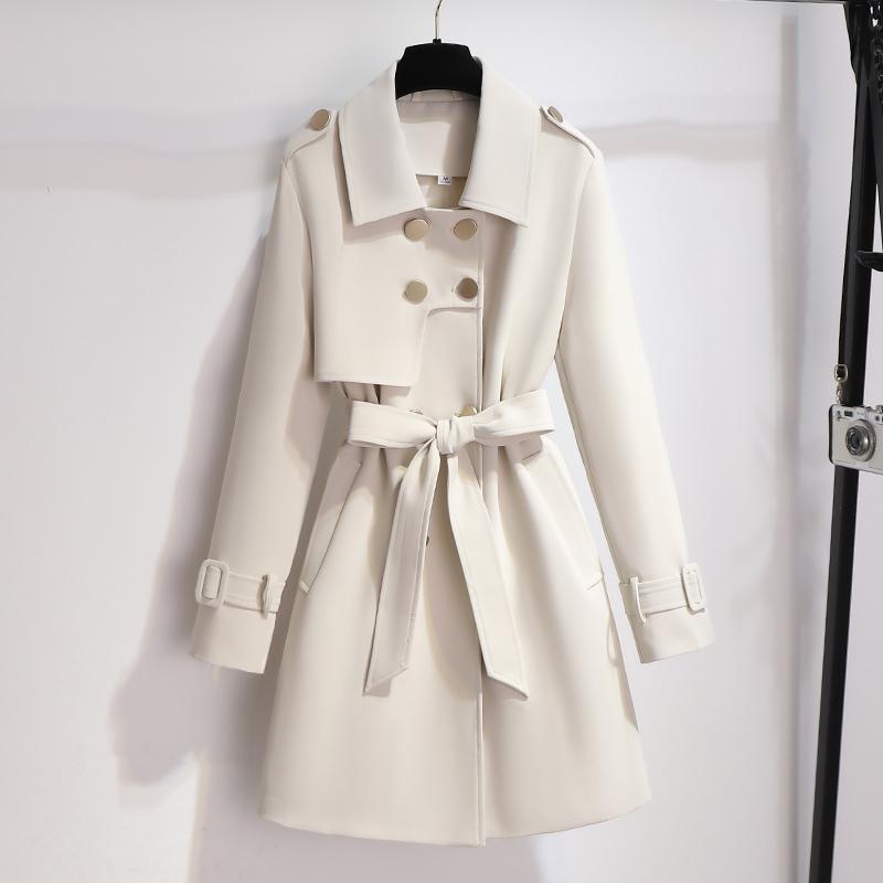 Manteau ceinturé à double boutonnage femme