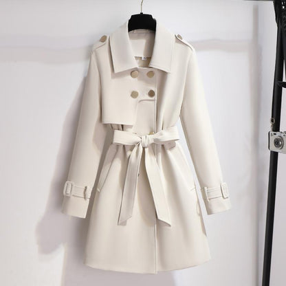 Manteau ceinturé à double boutonnage femme