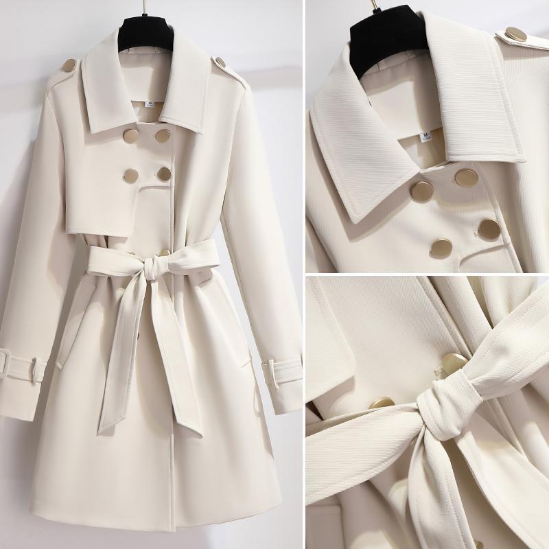 Manteau ceinturé à double boutonnage femme