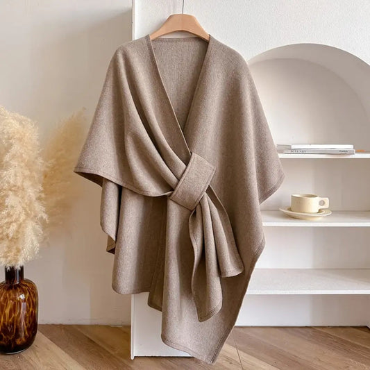 Manteau châle luxueux coupe-vent pour femme